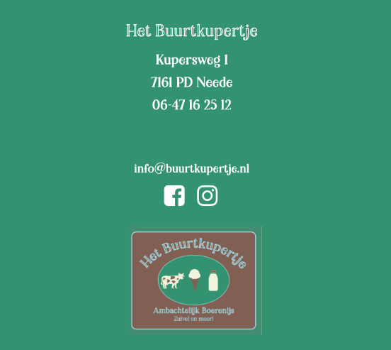 Het Buurtkupertje Kupersweg 1 7161 PD Neede 06-47 16 25 12   info@buurtkupertje.nl         